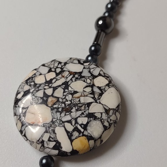 Vintage Pretty Stone And Bead Necklace Adjustable 21 To 22.5 Inches Long - Picture 8 of 11